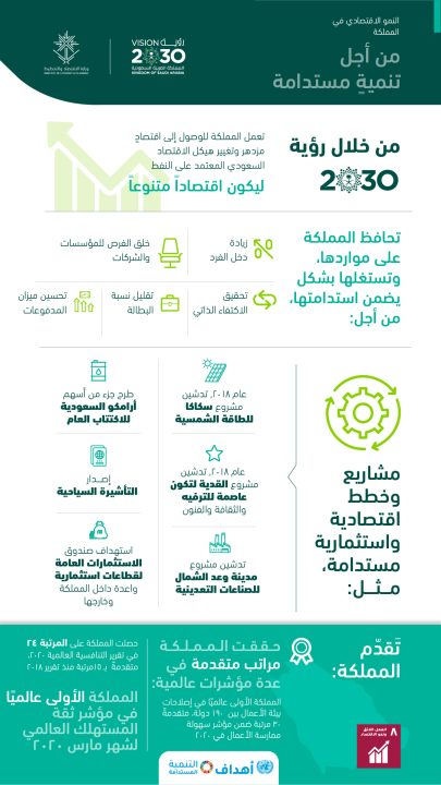 انفوجراف عن النمو الاقتصادي في المملكة